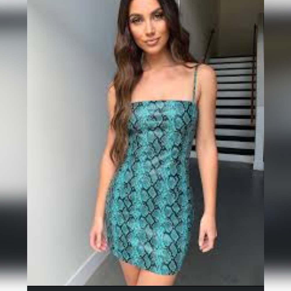 TIGER mist faux leather snake print dress - Picture 1 of 5